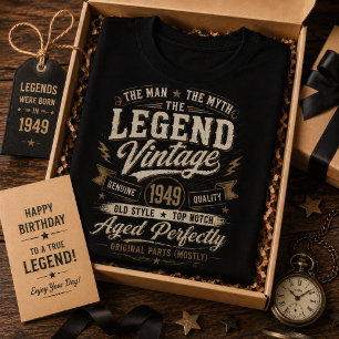 Camiseta Clássico Aniversário de 77 Anos Vintage 1949 Envel