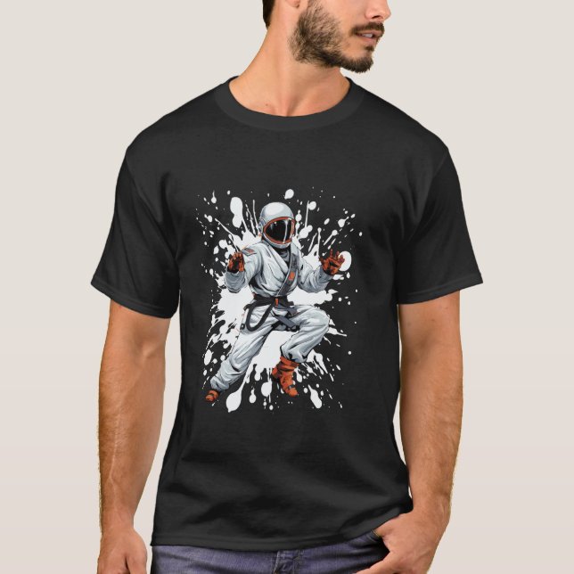 Camiseta Clássico Astronauta Caratê Lutador Judô (Frente)