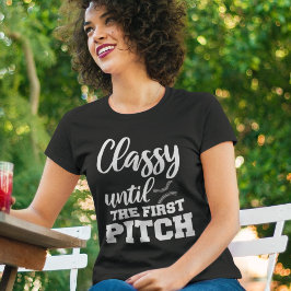 Camiseta Clássico Até A Primeira Mãe Engraçada De Baseball