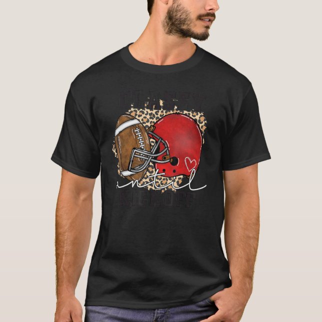 Camiseta Clássico até Jogo de Capacete de Futebol Leopard d (Frente)