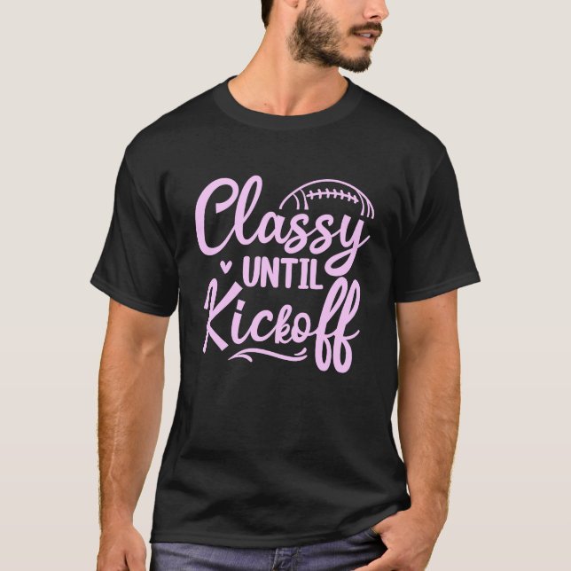 Camiseta Clássico até Jogo de Futebol Rosa (Frente)