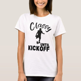 Camiseta Clássico até Kickoff Engraçado Design de futebol