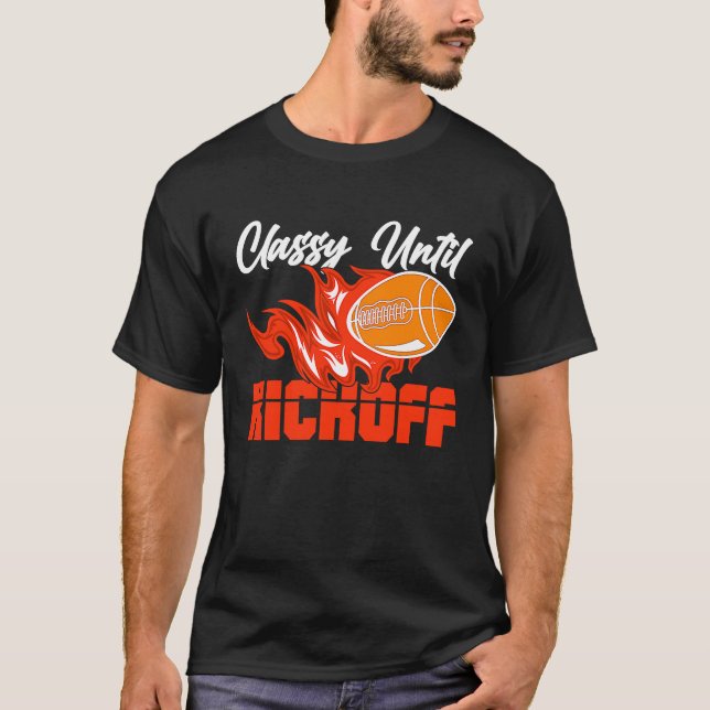 Camiseta Clássico até Kickoff Quarterback Americano Futebol (Frente)