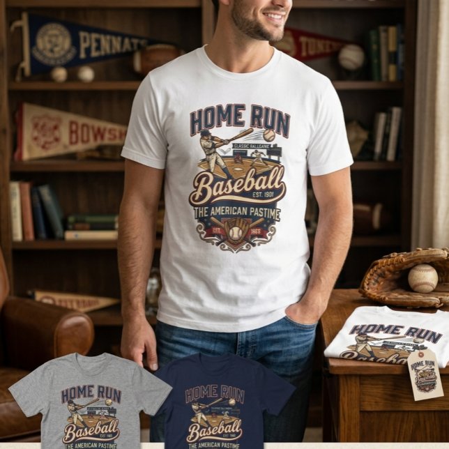 Camiseta Clássico Beisebol de Home Run (Criador carregado)