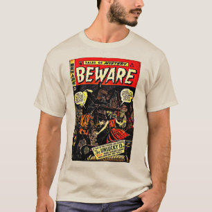 Camiseta Clássico "BEWARE" Fantasia História em quadrinhos 