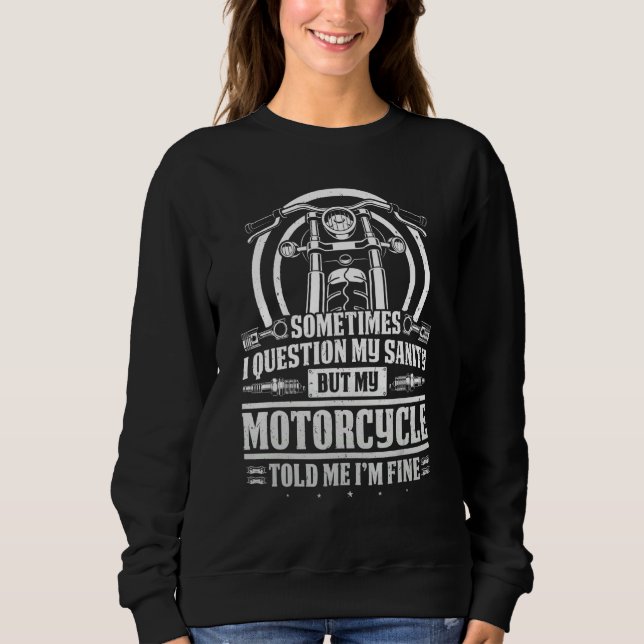 Camiseta Clássico Biker Pergunta Minha Sanidade Mas Minha M (Frente)