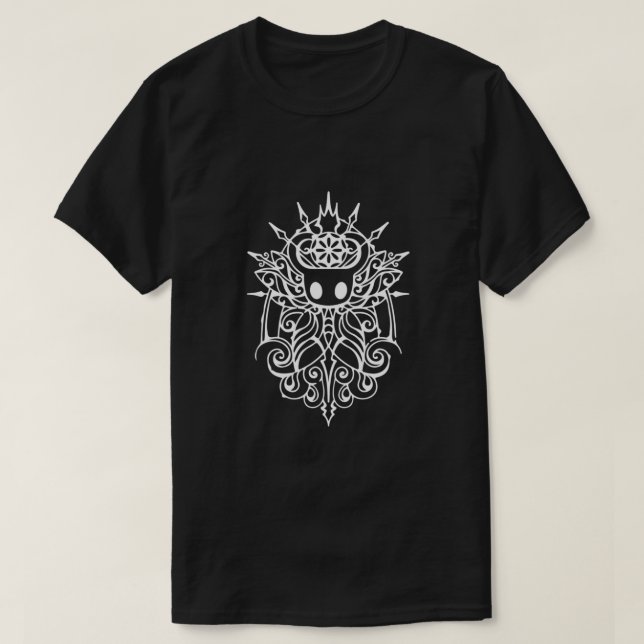 Camiseta Clássico Branco Tribal Hollow Knight (Frente do Design)
