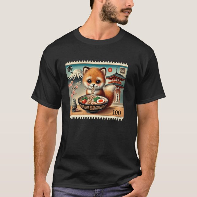 Camiseta Clássico cachorrinho de raposa do selo postal do M (Frente)