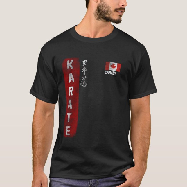 Camiseta Clássico Canadá Caratê Bandeira canadense Kyokushi (Frente)
