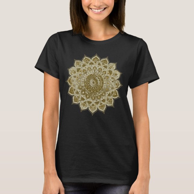 Camiseta Clássico Colorosamente Mandala Índia Estilo 4 (Frente)