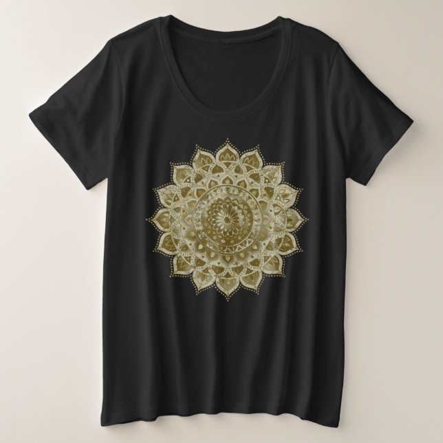 Camiseta Clássico Colorosamente Mandala Índia Estilo 4 (Frente do Design)