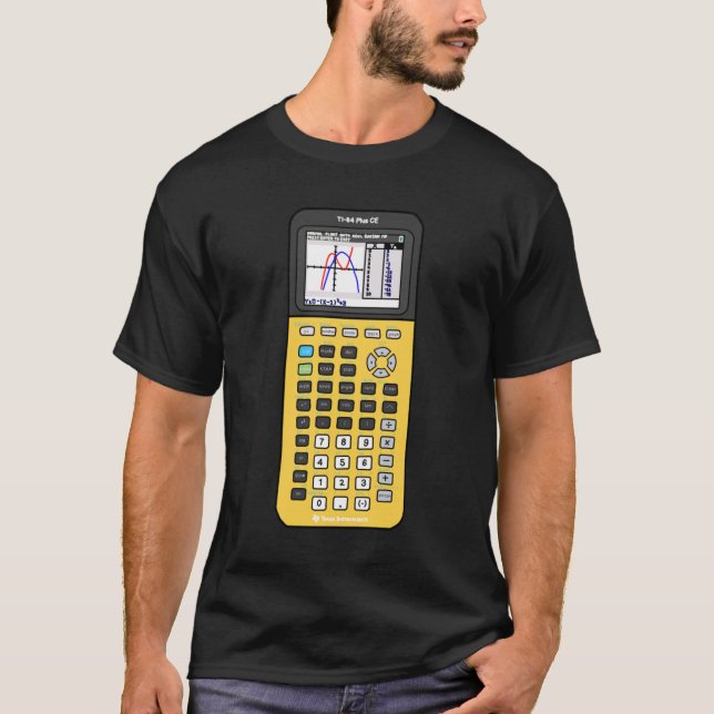 Camiseta Clássico da calculadora de gráficos TI 84 amarelo- (Frente)