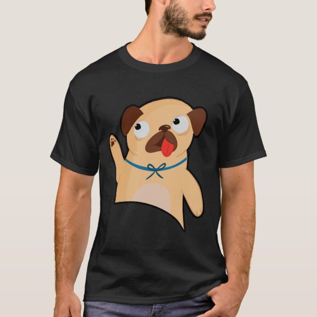 Camiseta Clássico da Senhora Pug Louca 210 (Frente)