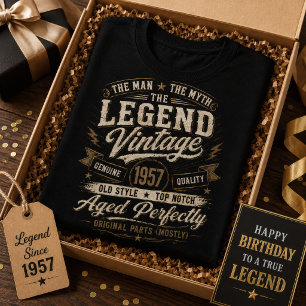 Camiseta Clássico de 1957 Envelhecido Perfeitamente Desgast