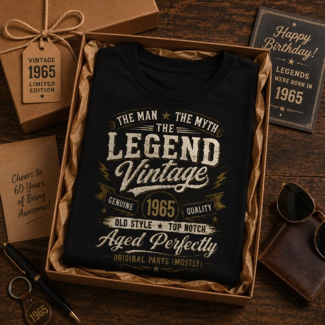 Camiseta Clássico de 1965 Envelhecido Perfeitamente 61º Ani (Criador carregado)