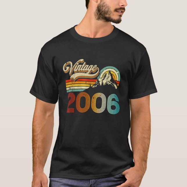 Camiseta Clássico de Aniversário Presente Vintage 2006 Home (Frente)