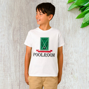 Camiseta Clássico de Bilhar de 8 Bolas da Sala de Bilhar