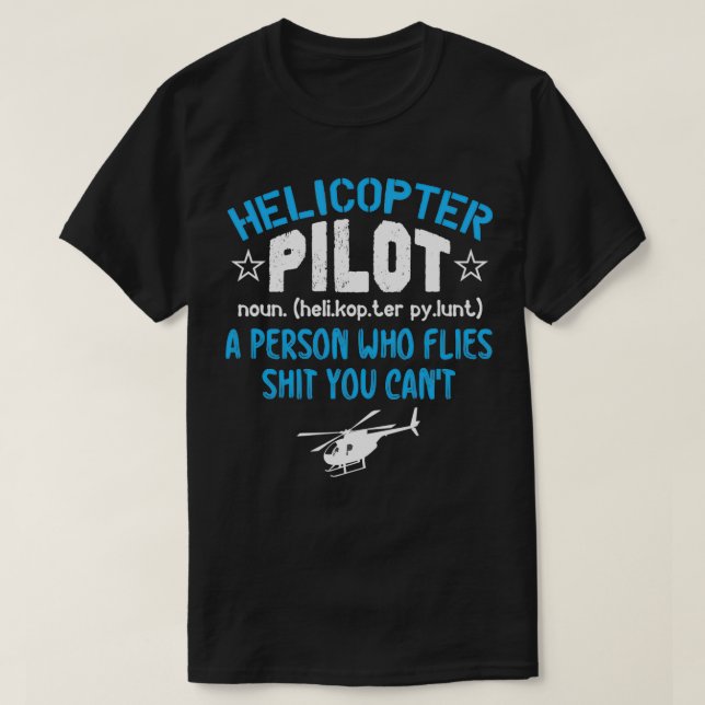Camiseta Clássico de Definição do Piloto do Helicóptero Grá (Frente do Design)