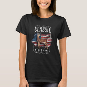 Camiseta Clássico desde 1983 nascer do estilo Vintage em 19