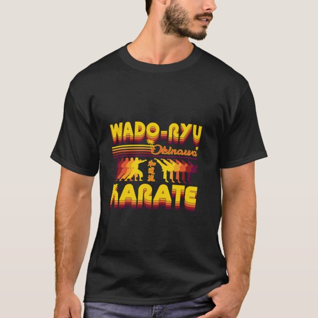 Camiseta Clássico Design de Karate Wado-Ryu Legal e Retrô p (Frente)