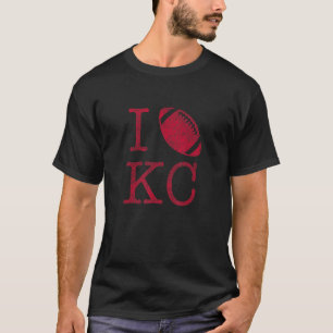 Camiseta Clássico Domingo Divertido Eu Amo Kansas City Fute