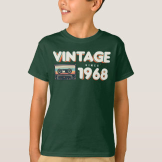 Camiseta Clássico e Vintage 1968 Nostalgic Music Birth engr