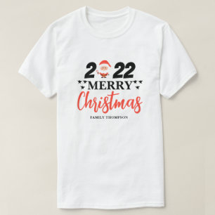 Camiseta Clássico Feliz Natal Santa Claus Família Anualment