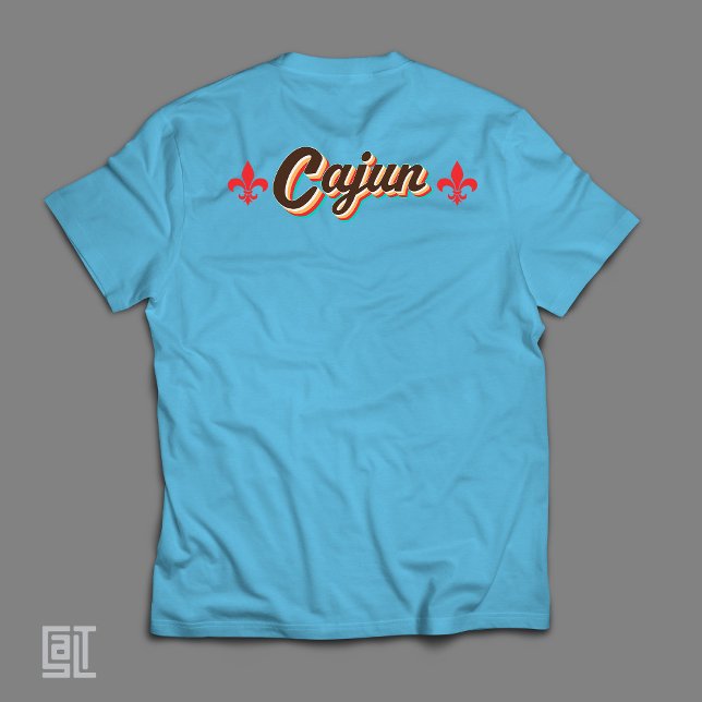 Camiseta Clássico Fleur-de-lis Cajun Retro Estilo Retrô Vin (Criador carregado)