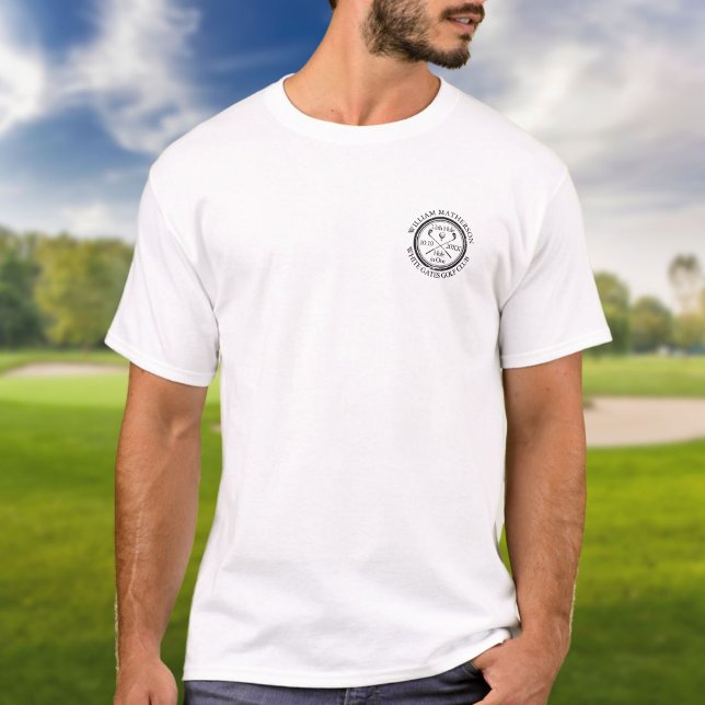 Camiseta Clássico Golfe Personalizado do Golfista com Burac (Personalised Golfer's Hole in One Classic Golf T-Shirt)