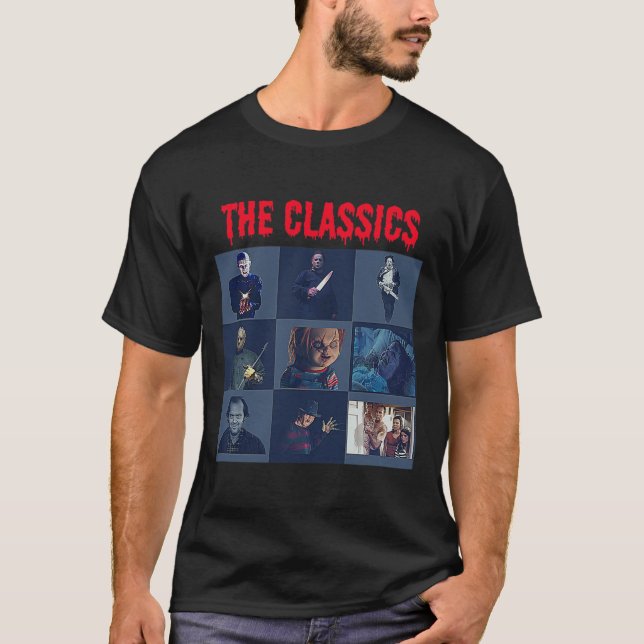 Camiseta Clássico Horror Filme de Halloween - T-Shir (Frente)