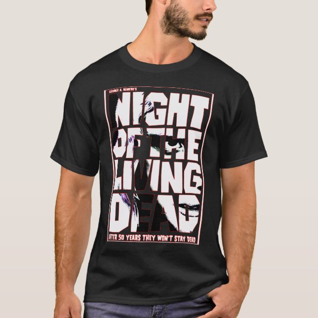 Camiseta Clássico Impressão de Filme Zombie - Noite Zombie  (Frente)