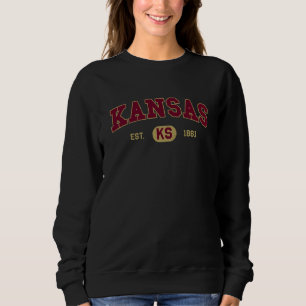 Camiseta Clássico Kansas Universitário Estilo Varsity ACOLH