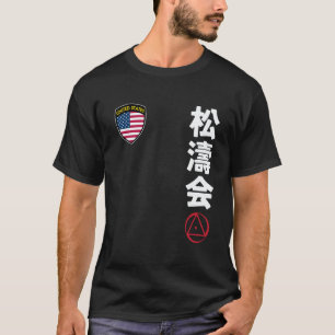 Camiseta Clássico Karate Shotokai EUA Bandeira Kanji Japão