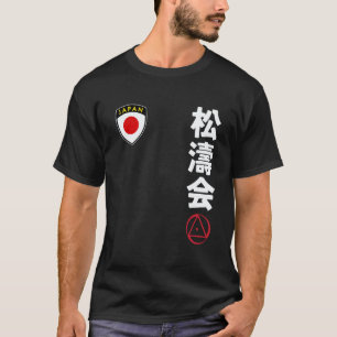 Camiseta Clássico Karate Shotokai Time Bandeira Japão Kanji