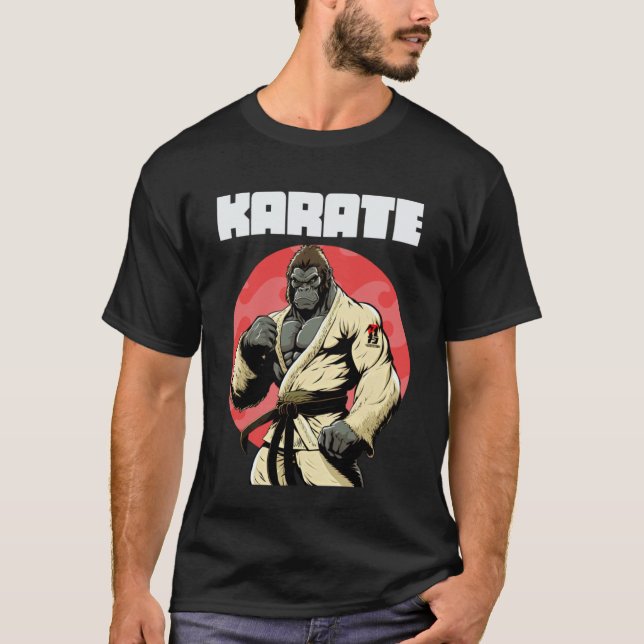 Camiseta Clássico Karateka Karate Gorila 1 (Frente)
