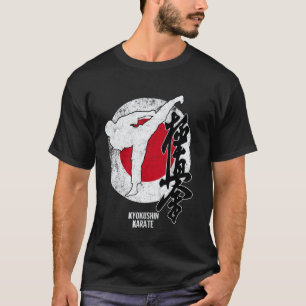 Camiseta Clássico Kyokushin Japão Caratê Bandeira Japonesa