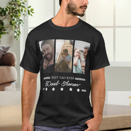 Camiseta Clássico Minimalista Preto Branco Melhor Pai de To