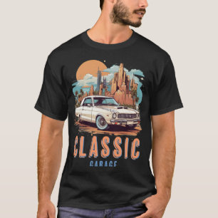 Camiseta Clássico Musculoso Carro Vintage Arte