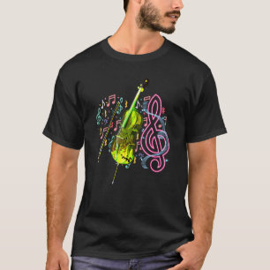 Camiseta Clássico Música Cellista Músico Coração Calífero