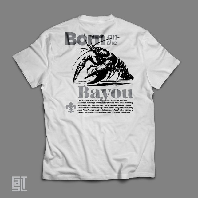 Camiseta Clássico Nascido nas Vibrações Cajun do Bayou (Criador carregado)