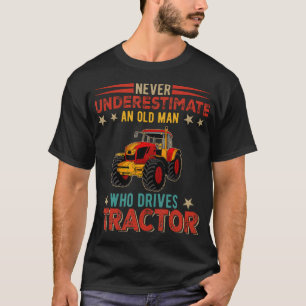 Camiseta Clássico Nunca Subestime Um Velho Homem Dirige Tra