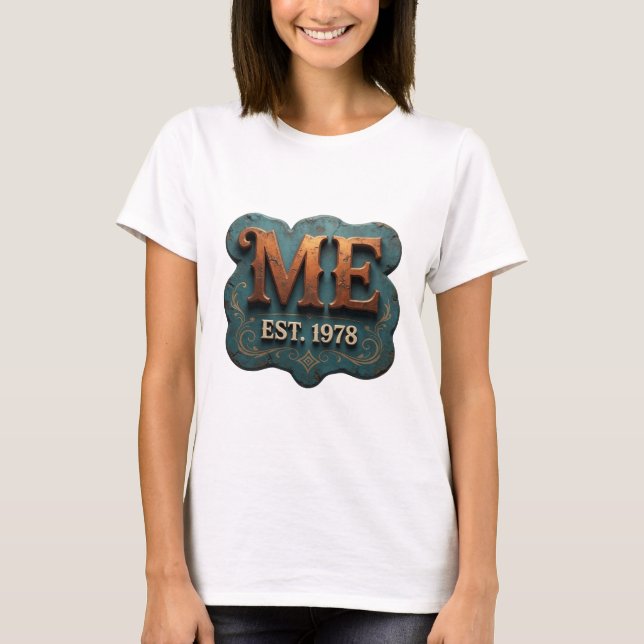 Camiseta Clássico Ouro ME EST 1978 Citação Design (Frente)