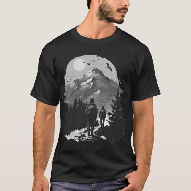 Camiseta Clássico para Amantes de Caminhadas  (Frente)