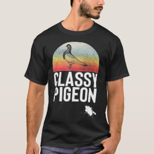 Camiseta Clássico Pombo Engraçado Permanecer Coo Vintage Bi