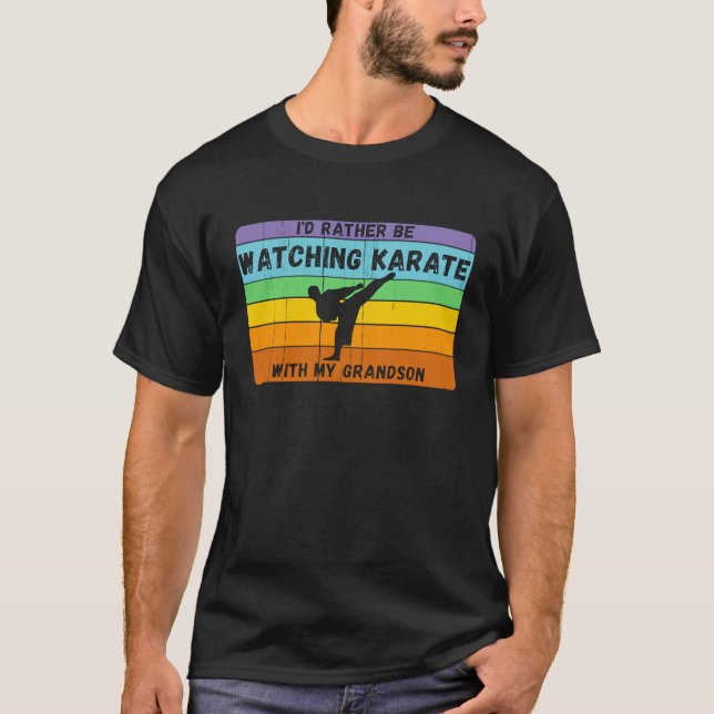 Camiseta Clássico Prefiro Karate Com Neto Vintage Kar (Frente)