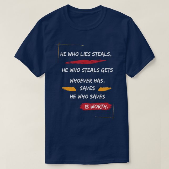 Camiseta Clássico Quem Mente Rouba (Frente do Design)