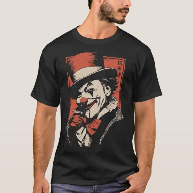 Camiseta Clássico Red Hat Palhaço Vintage Circus Design (Frente)