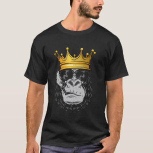 Camiseta Clássico Rei Gorila Vintage Fumando Charuto