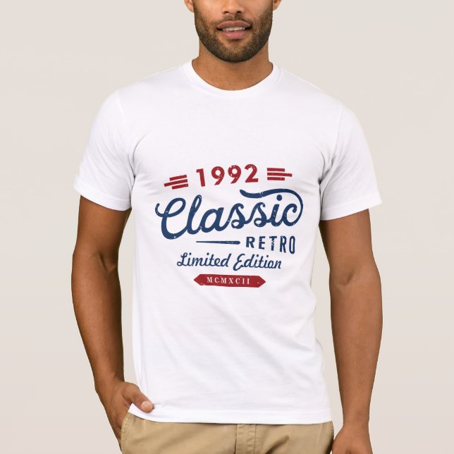 Camiseta Clássico Retro 1992 Edição Limitada Presente de An (Frente)