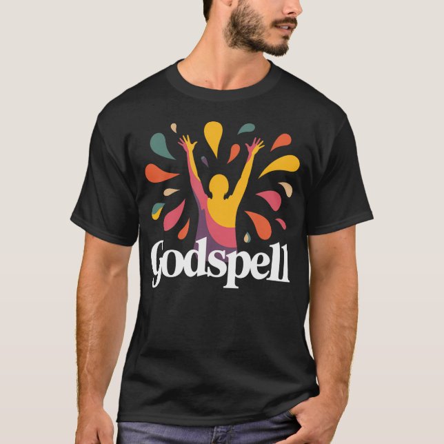 Camiseta Clássico Retro de Teatro Musical Godspell Broadway (Frente)